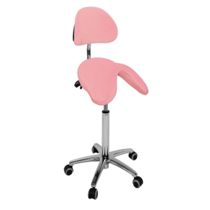 S3661 Ergonomischer Sattelhocker mit Rückenlehne und Aluminiumfußkreuz