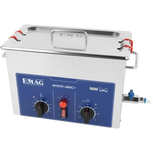 EMMI-E40 Ultraschallreiniger – 4 Liter Edelstahlbehälter, mit Heizung und Ablasshahn
