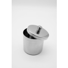 Récipient pour coton et écouvillons avec couvercle, 60 mm de diamètre, 60 mm de hauteur, acier inoxydable